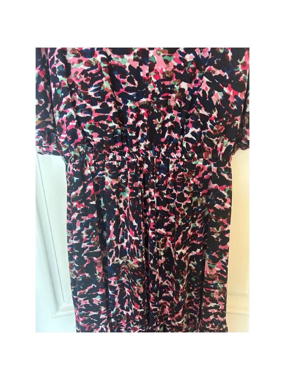 Women's DONNA MORGAN Black Pink Abstract Print Maxi Dress Size 14 - Picture 3 of 6